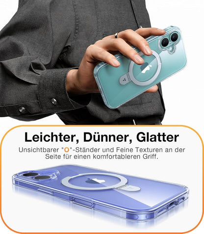 TORRAS Ostand iPhone 16 Hülle MagSafe Transparent Magnetkraft Militärischer