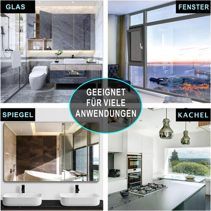 Duschabzieher Set 28 cm Silikon Fensterabzieher Edelstahl