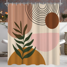 Duschvorhang Abdruck Blätter Beschwerter Saum 120x200cm