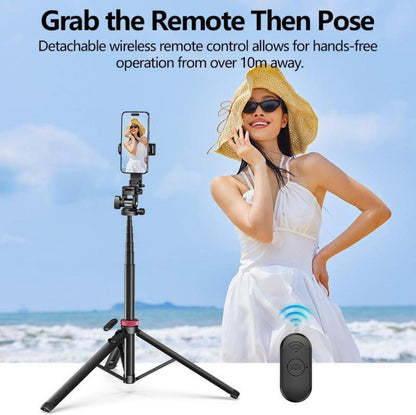 2-in-1 Handystativ 185cm Selfie-Stick Telefonaufnahmestativ Blitzschuh