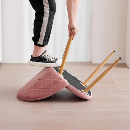 2 Esszimmerstühle Samt, Rosa mit verstellbaren Schutzpolstern