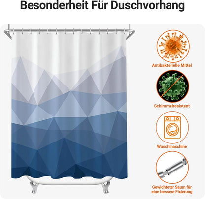 Duschvorhang Geometrischer Verlauf 150x200cm Wasserabweisend 8 Ösen