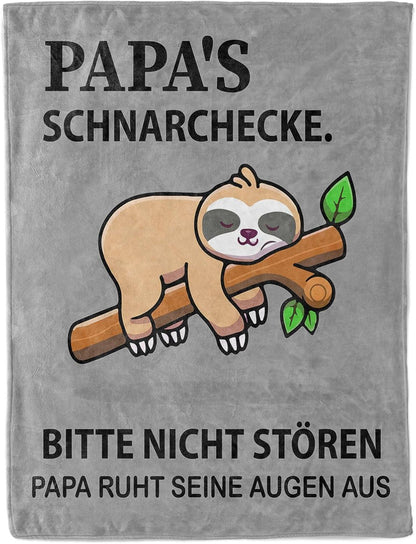 Weiche Papa Decke Flanell 150x130CM Vatertagsgeschenk Blau Grau
