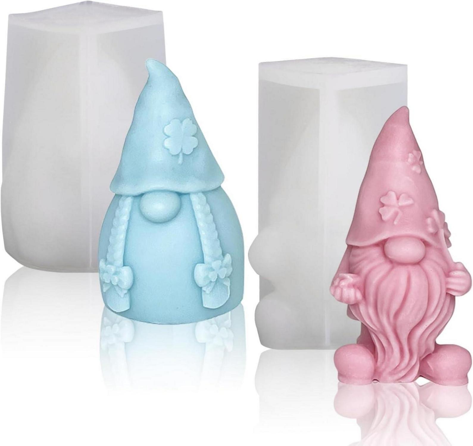 2x Silikonformen Weihnachtsmann & Wichtel, 3D Gießformen zur DIY