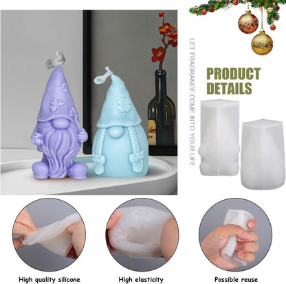 2x Silikonformen Weihnachtsmann & Wichtel, 3D Gießformen zur DIY