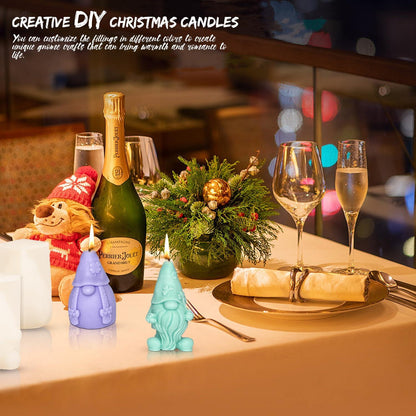 Dncvb 2 Stück Weihnachtsmann Wichtel Silikonformen für DIY Kerzen Gießen
