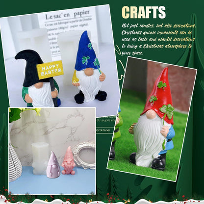 2er Set Weihnachtsmann Wichtel Silikonformen Gießformen 3D DIY