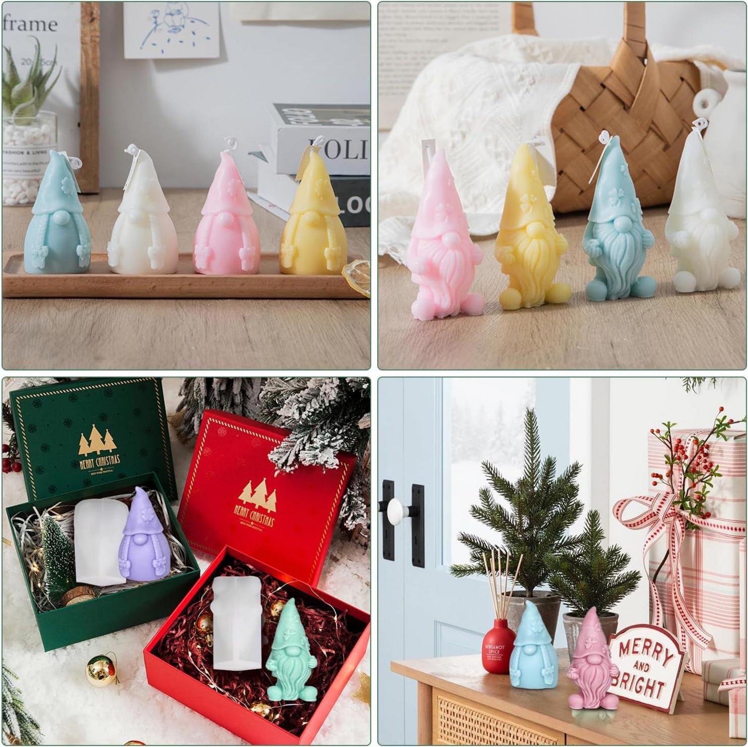 Silikonformen Weihnachtsmann Wichtel 3D Kerzen Gießformen DIY Weihnachtsschmuck