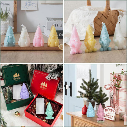 Silikonformen Weihnachtsmann Wichtel 3D Kerzen Gießformen DIY Weihnachtsschmuck