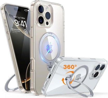 Militärschutz Hülle für iPhone 16 Pro mit 360° Spin Standring
