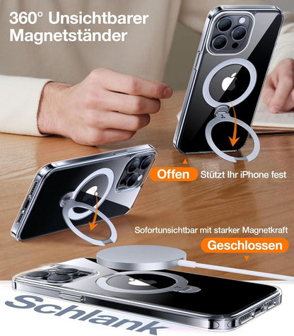 Militärschutz Hülle für iPhone 16 Pro mit 360° Spin Standring