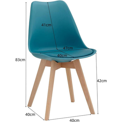 6 Esszimmerstühle Nordic Dunkelgrün, Massivholz Buche