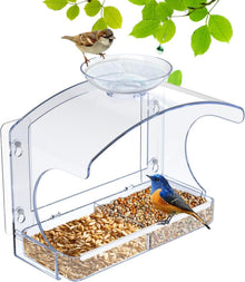 Transparentes Fenster-Vogelfutterhaus mit Saugnäpfen - Wildvögel