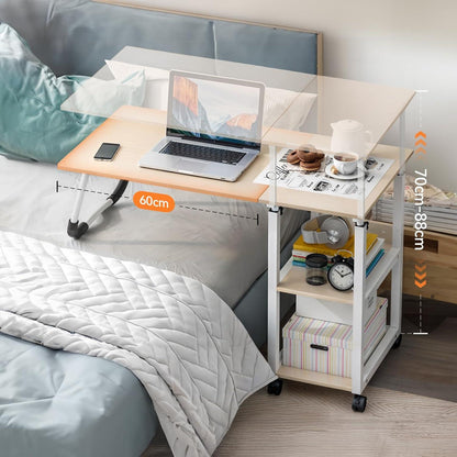 Overbed Table mit abschließbaren Rädern Liftable Top verstellbarer