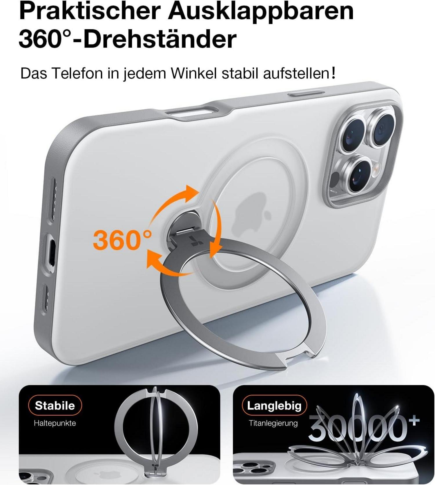 TORRAS 360° Ostand Spin iPhone 16 Pro Hülle Magsafe