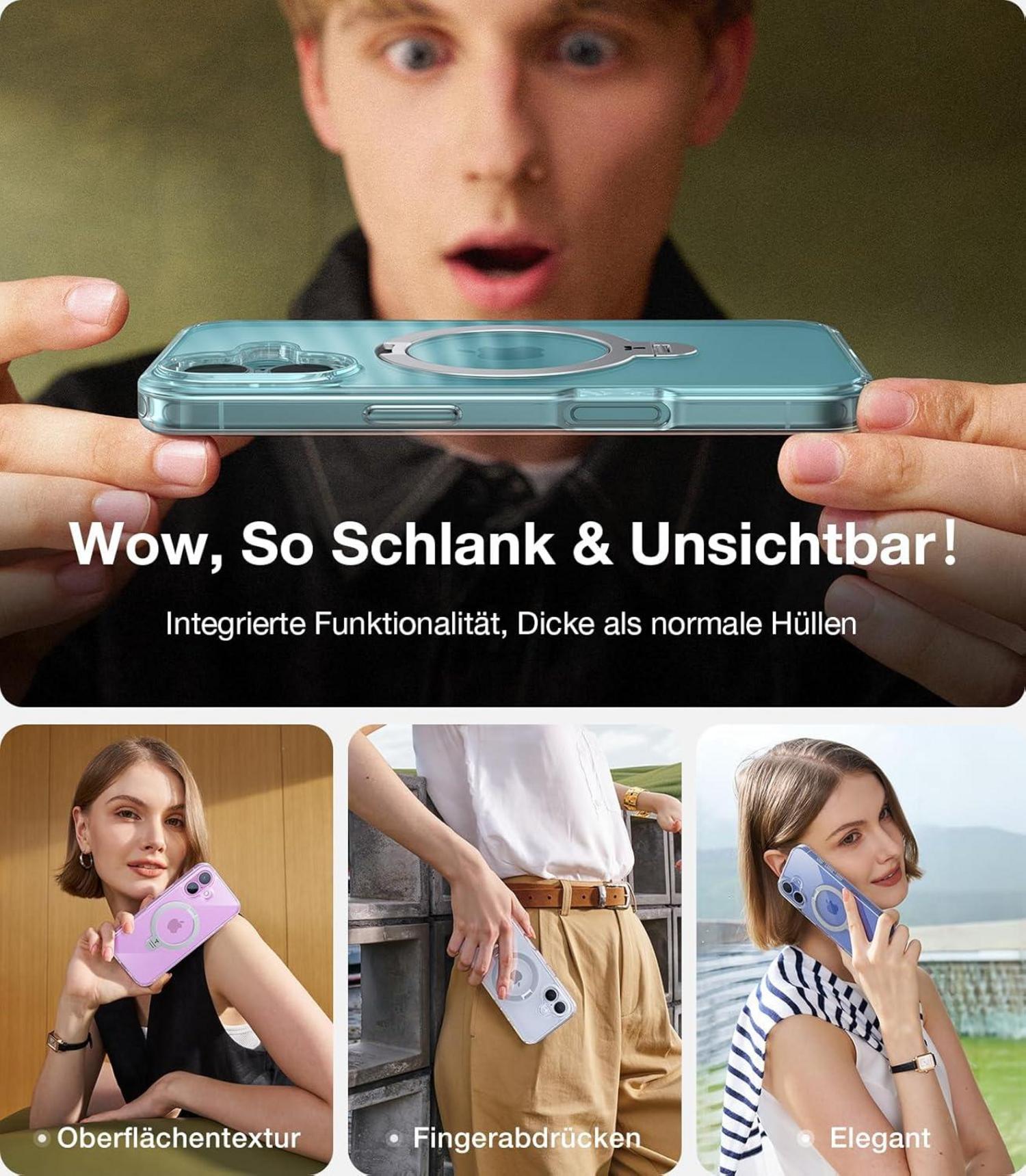 360° Ostand Spin iPhone 16 Plus Hülle Magsafe Militärschutz