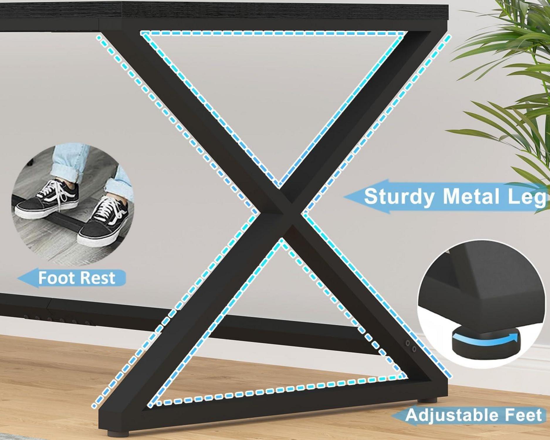 Schreibtisch 180cm Holz Schwarz Gaming Bürotisch Home Office