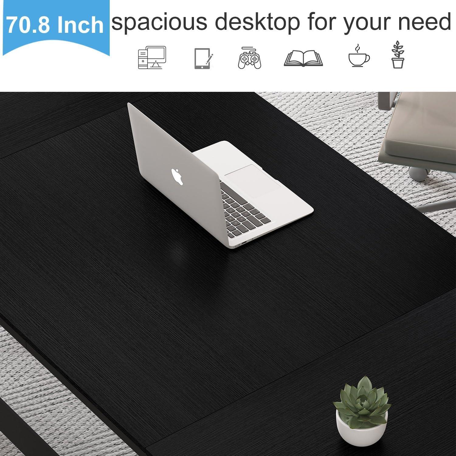 Schreibtisch Schwarz Großer Computertisch Home Office Bürotisch
