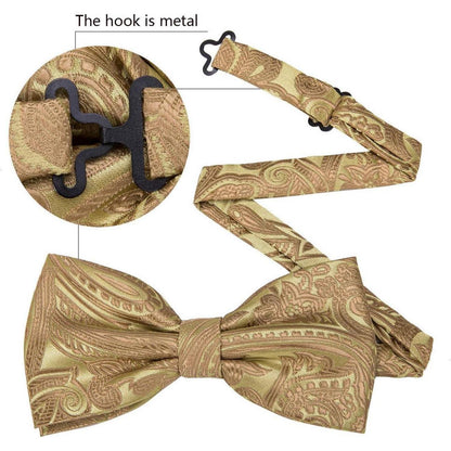 Blau Paisley Satin Fliegen Set mit Einstecktuch und