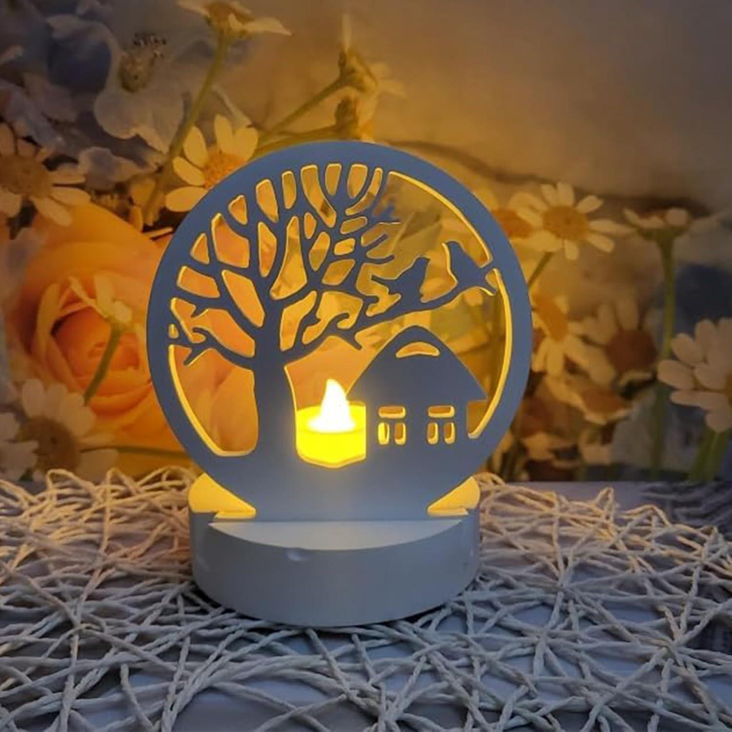 3D Silikonform Haus Lebensbaum Kerzenhalter Gießform Seife DIY