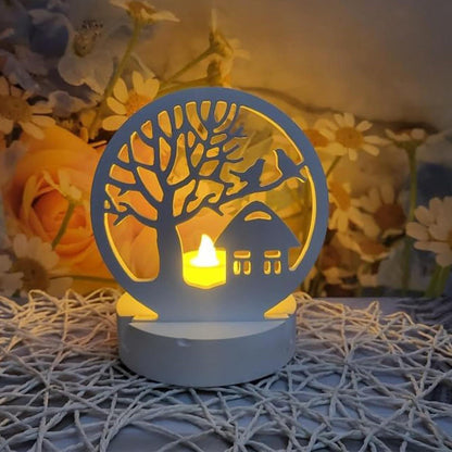 3D Silikonform Haus Lebensbaum Kerzenhalter Gießform Seife DIY