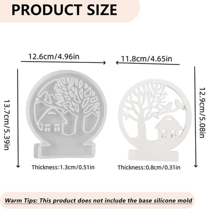 3D Silikonform Lebensbaum Kerzenhalter Haus Häuser Baum