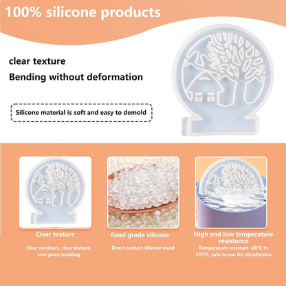 Silikonform Kerzenhalter Haus Baum Gießform Häuser Seife DIY