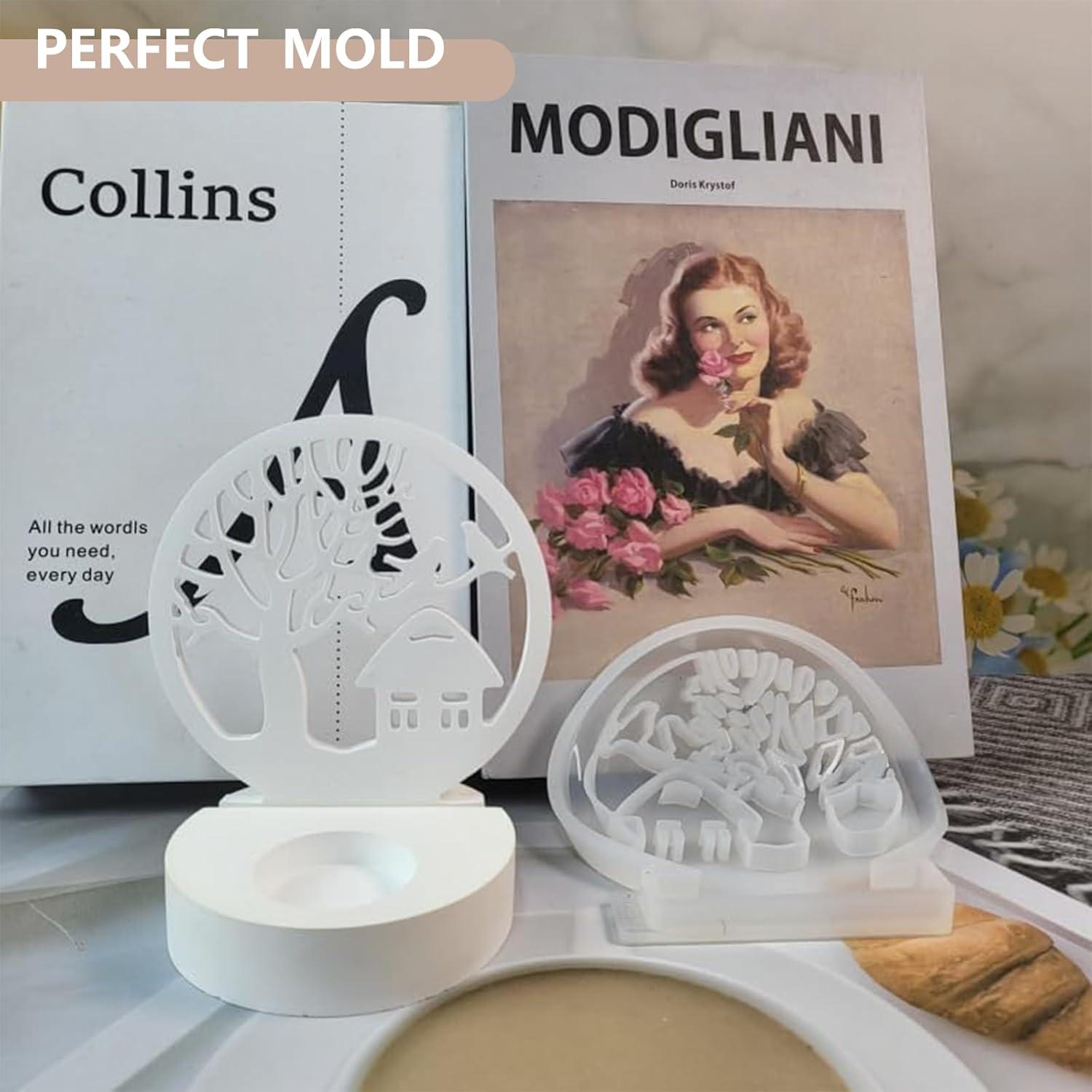 Silikonform für Kerzen und Seife, Haus und Baum Gießform