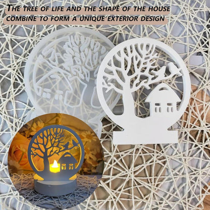 Silikonform für Kerzen und Seife, Haus und Baum Gießform