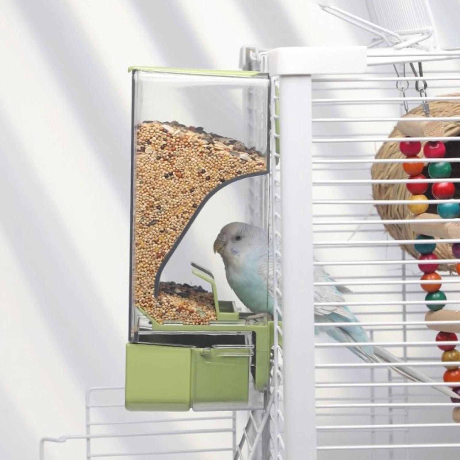 Automatischer Vogelfutterspender mit Sitzstange für Vögel