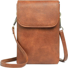 RFID Blocking Damen Handtasche Umhängetasche Crossbody Bag Retro-braun