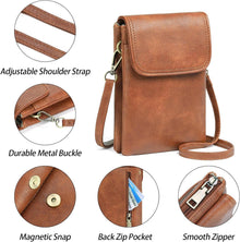 RFID Blocking Handytasche Damen Crossbody Bag Retro-braun