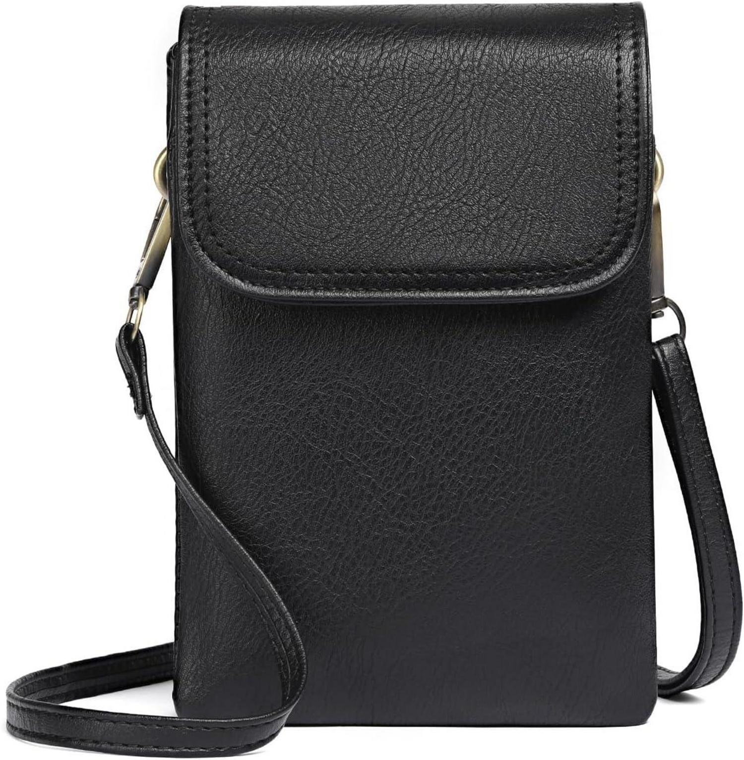 Handtasche Damen RFID Blocking Crossbody Schultertasche Retro-schwarz