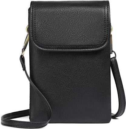 Handtasche Damen RFID Blocking Crossbody Schultertasche Retro-schwarz