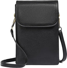 Handtasche Damen RFID Blocking Crossbody Schultertasche Retro-schwarz