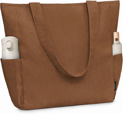 Große Cordury Umhängetasche mit Reißverschluss & Taschen