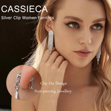 Clip Ohrringe Set Silber Strass Brillant für Damen Hochzeit