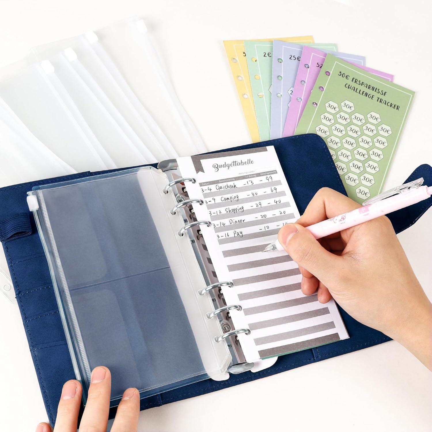 Budget Planner Geld Sparbuch A6 Hochwertiges Leder Wasserdicht