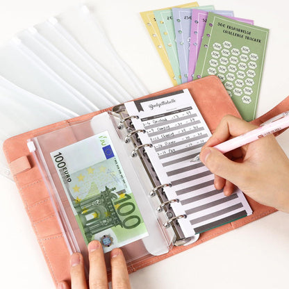 Budget Planner A6 Sparbuch Deutsch Hochwertiges Leder