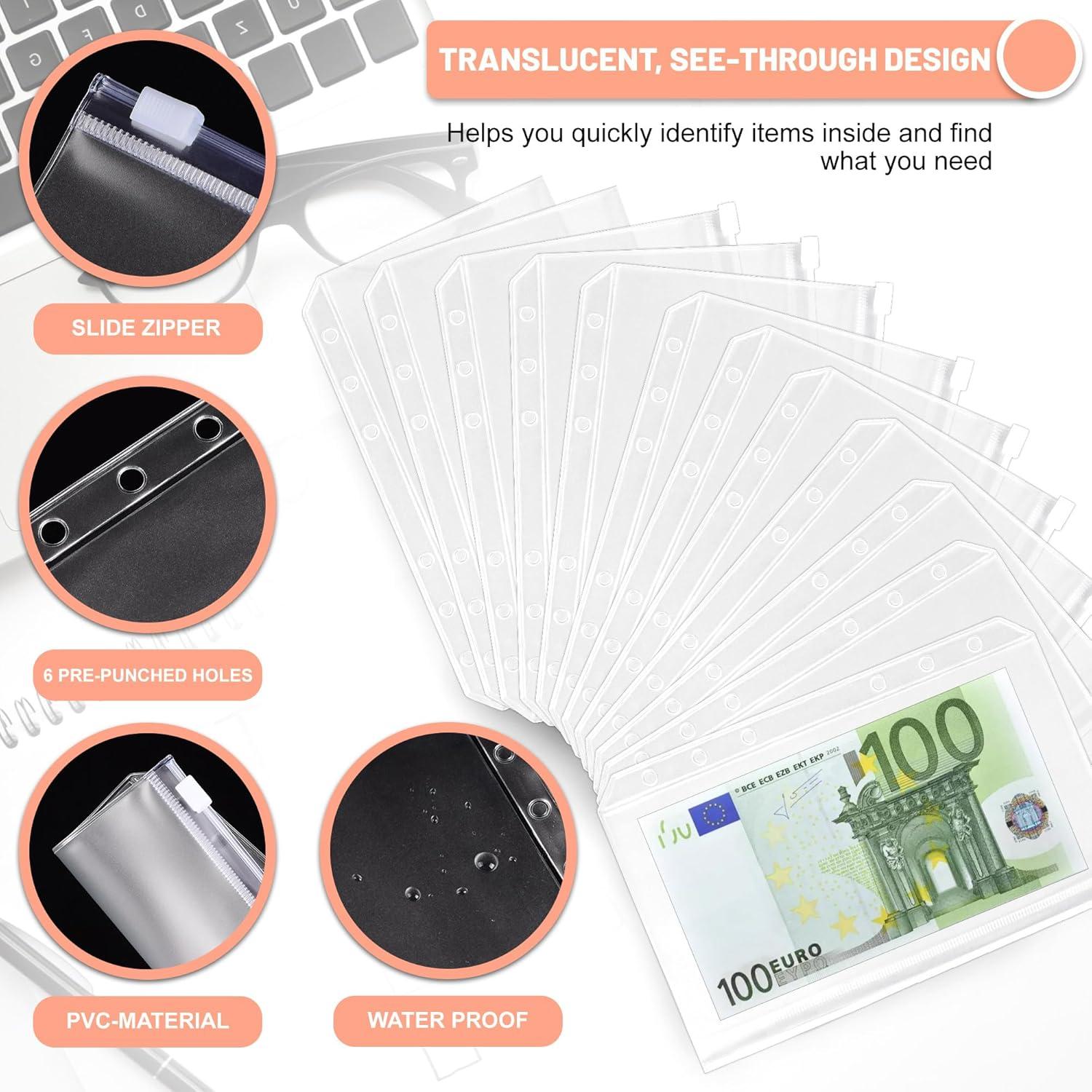 ELAKIRI A6 Budget Planner Deutsch, Hochwertiges Leder, Wasserdicht, Geldsparbuch