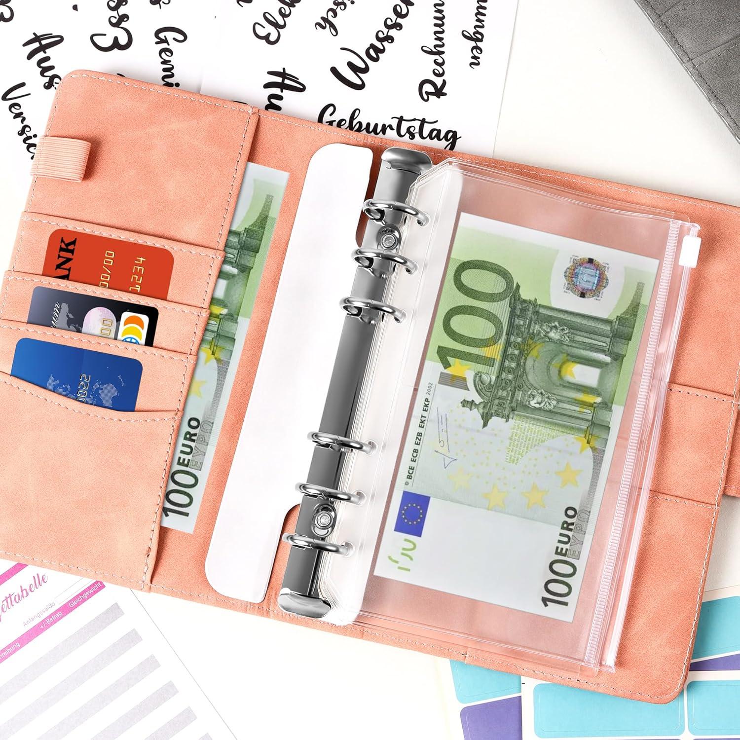 ELAKIRI A6 Budget Planner Geldsparbuch 10 Bargeldumschläge 24 Budgetblätter