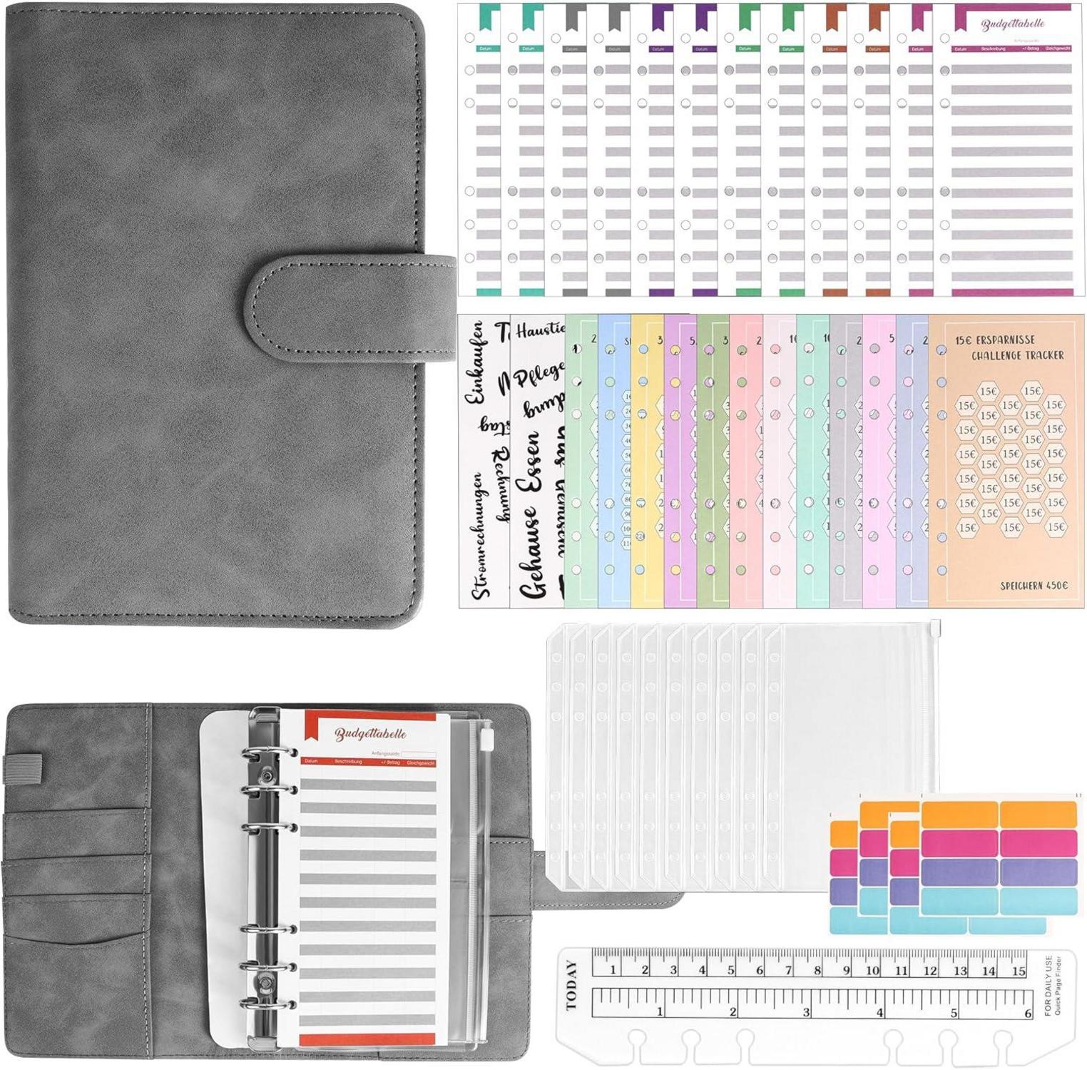 Budget Planner Deutsch A6 Sparbuch Geld mit Bargeldumschlägen