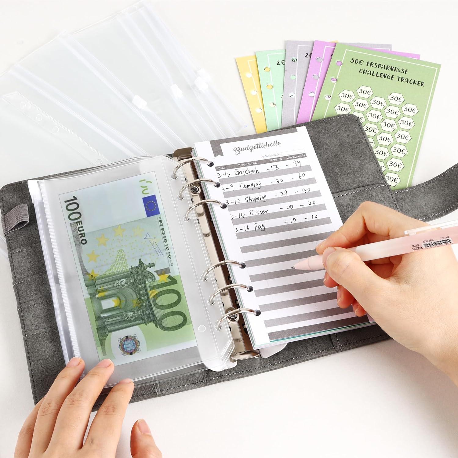 Budget Planner Deutsch A6 Sparbuch Geld mit Bargeldumschlägen
