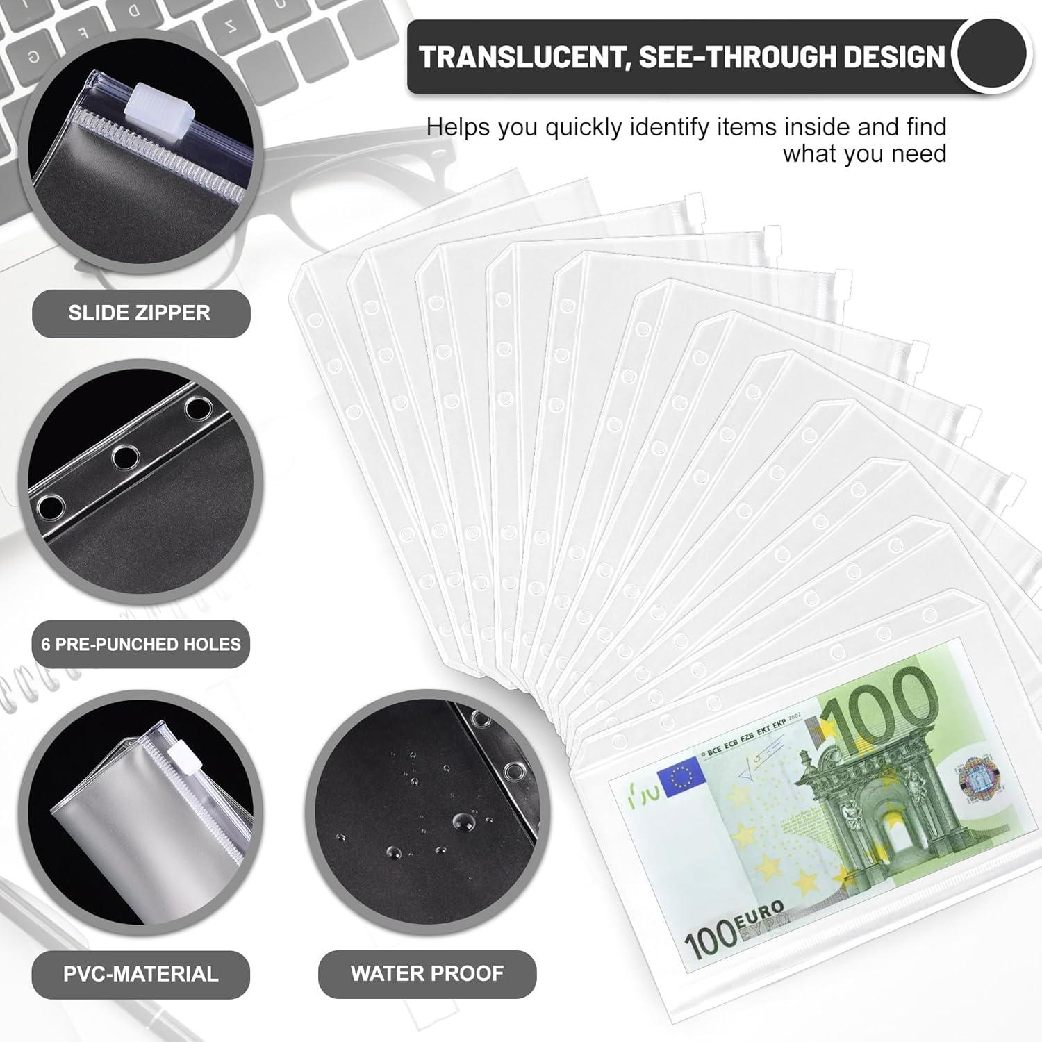 ELAKIRI A6 Budget Planner, Sparbuch für Geld mit Bargeldumschlägen und Budgetblättern, Hochwertiges Leder, Wasserdicht