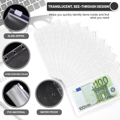 ELAKIRI A6 Budget Planner, Sparbuch für Geld mit Bargeldumschlägen und Budgetblättern, Hochwertiges Leder, Wasserdicht