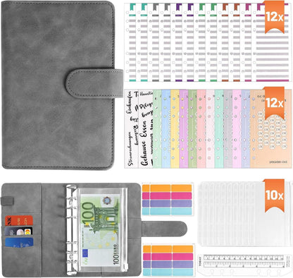 ELAKIRI A6 Budget Planner, Sparbuch für Geld mit Bargeldumschlägen und Budgetblättern, Hochwertiges Leder, Wasserdicht
