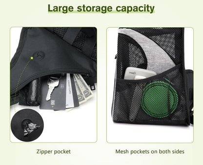 Pecute Katzenrucksack mit Mesh Fenster bis 5kg, Atmungsaktiv & Leicht, Größe 32x30x22cm