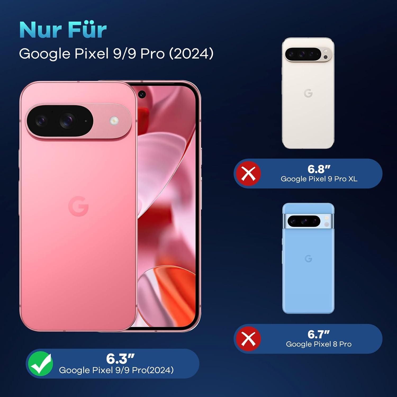 Google Pixel 9 Handyhülle Panzer Schutz Glas Transparent