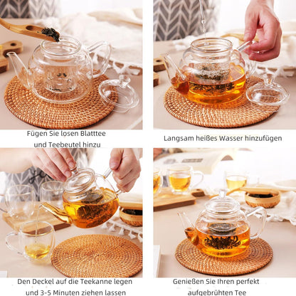 Glas Teekanne mit abnehmbarem Infuser 20oz Klarglas Herd Safe