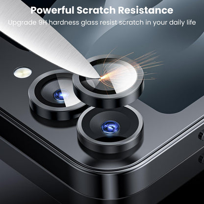 WSKEN Kameraschutz Galaxy Z Flip 6 Panzerglas Metallring 9H Schwarz